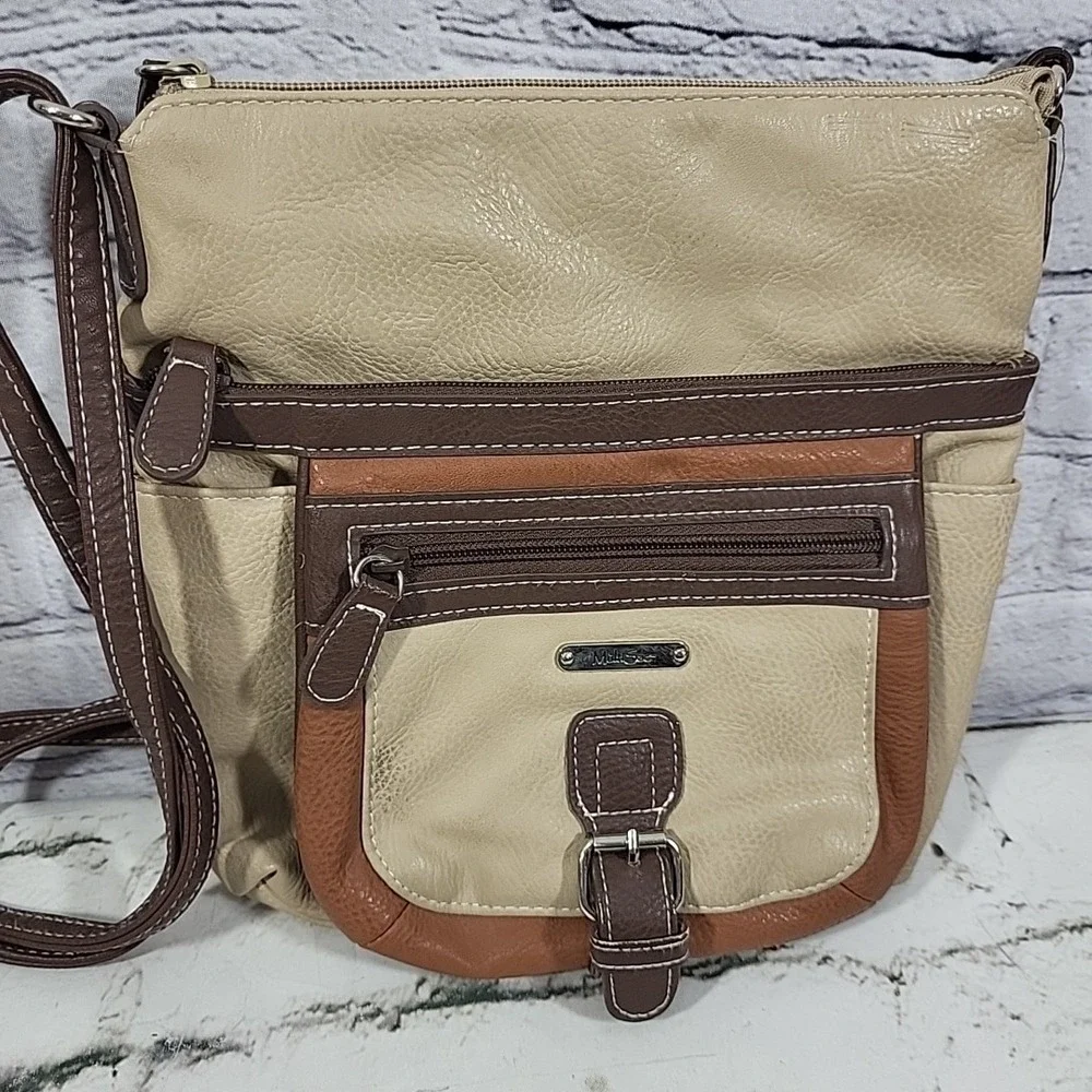 Multi Sac Crossbody Vegan Leather Bag Purse Biege Tan Western Sachel -‎ Spots